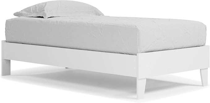 Signature Design by Ashley Piperton Modern Casual Youth Platform Bed Frame, Twin, White