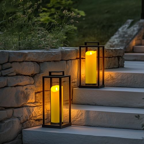 4"x12" Outdoor Waterproof Flameless Candles with Timers and Remote Control (2 Count)