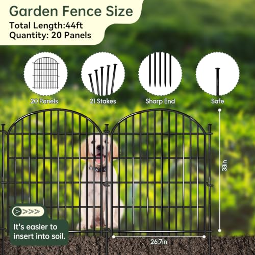 20 Panels No Dig Decorative Garden Fence (20 Count)
