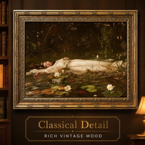 Vintage Gold Framed Ophelia Wall Art