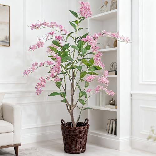 Artificial Jasmine Tree 5ft Beige Flower Pot Fake Trees