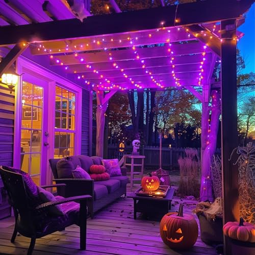 400LED Orange and Purple Halloween Lights Indoor Outdoor (132 Foot)