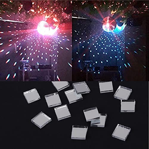 REDODEDO Real Glass Silver Mirrors Mosaic Tiles Sticker for Craft Square Glass Tiles Self Adhesive