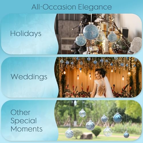 30 Pack Clear Christmas Ball Ornaments with Fillers (30 Count)