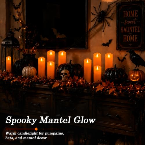 Orange Halloween Flameless Candles
