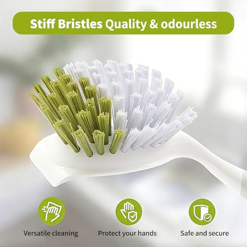 Dish Brush Scrub Brush with Handle (3 Count)