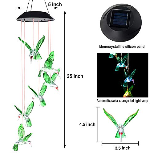 Wind Chime Solar Hummingbird Wind Chimes Outdoor