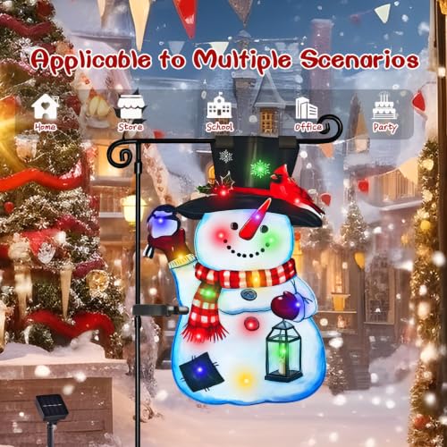 28x40 Lighted Christmas Snowman Garden Flag