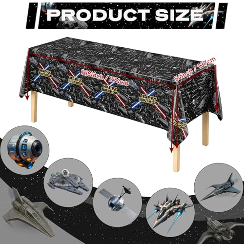 4Pcs Galaxy Movie Themed Birthday Decorations Tablecloths (4 Count)