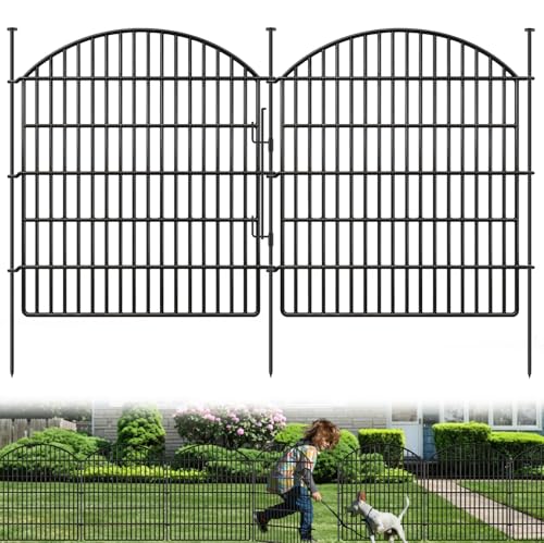 5 Panels Garden Fence Animal Barrier with Lock