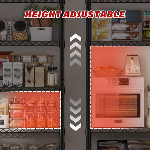 6 Tier Wire Shelving Units with Wheels (2 Count)