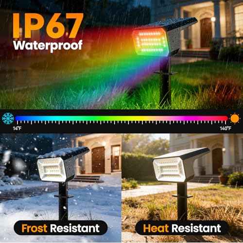 Color Changing Solar Spot Lights Outdoor 8 Pack (8 Count)