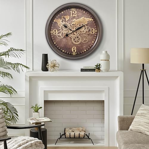 24 Inch Moving Gear Wall Clock for Living Room