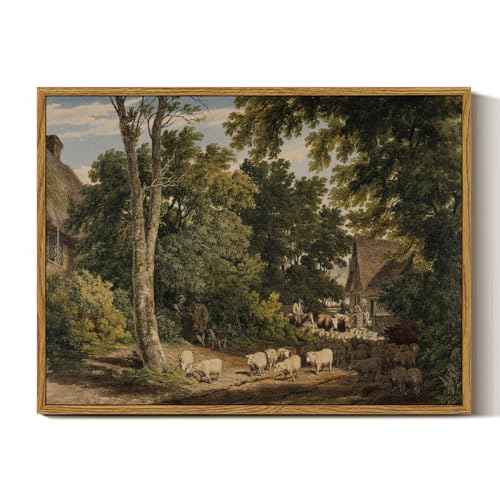 Framed Canvas Wall Art Vintage Decor