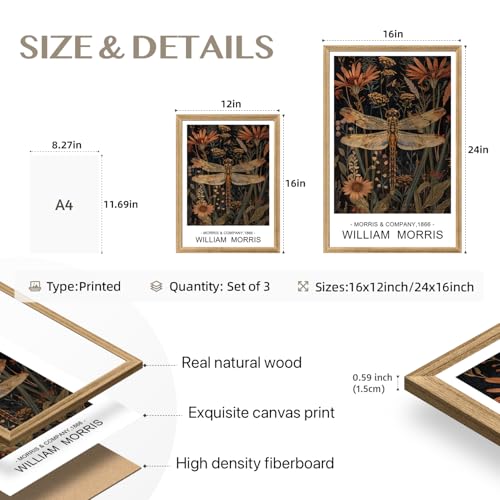William Morris Wall Art Set of 3 (3 Count)