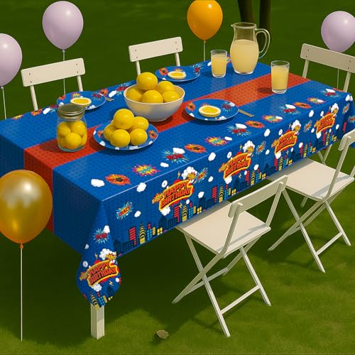 3 Piece Party Tablecloth Rectangle Table Covers for Birthday Party Decorations (3 Count)