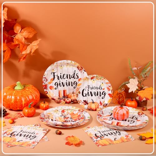 150Pcs Friendsgiving Plates Napkins Fall Paper Plates Napkin Party Supplies (150 Count)