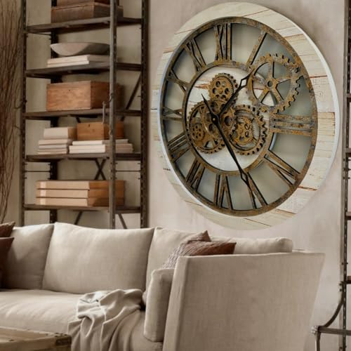 The Gears Clock The Original Real Moving Gear Wall Clock Vintage Industrial Oversized Rustic Farmhouse