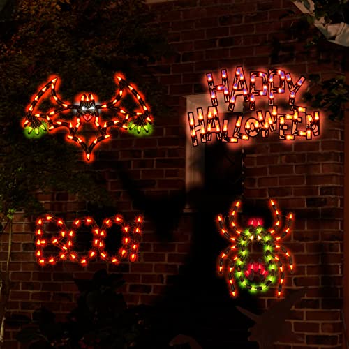 4 Pack Lighted Halloween Window Silhouette Decoration (4 Count)