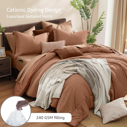 Oversized King Comforter Set 7 Pieces Autumn Leaf Bed in a Bag