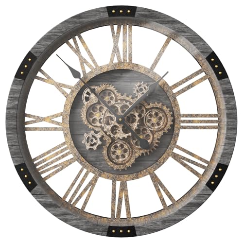 30" Large Moving Gears Wall Clock for Living Room Decor Office Home