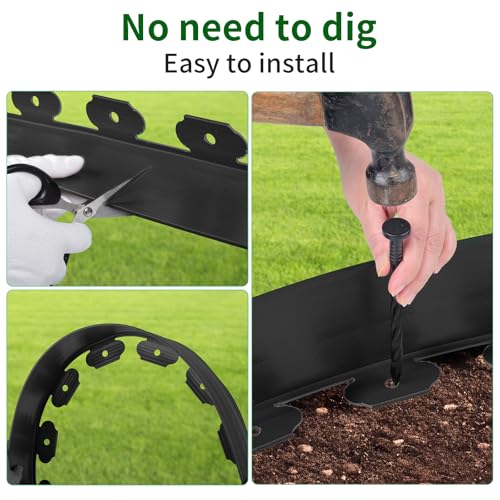 Landscape Edging 1.5in Garden Edging Borders No Dig 100ft (184 Count)