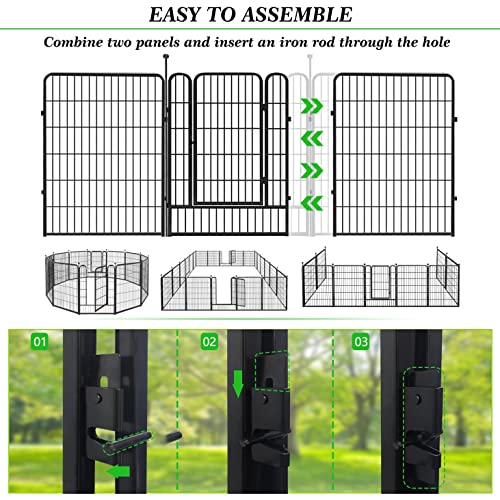 Decorative Black Metal Fence Garden Fence with Gate