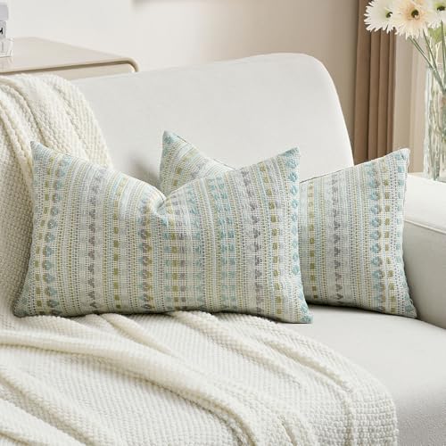 Pack of 2 Boho Throw Pillow Covers 12x20 Inch (2 Count)