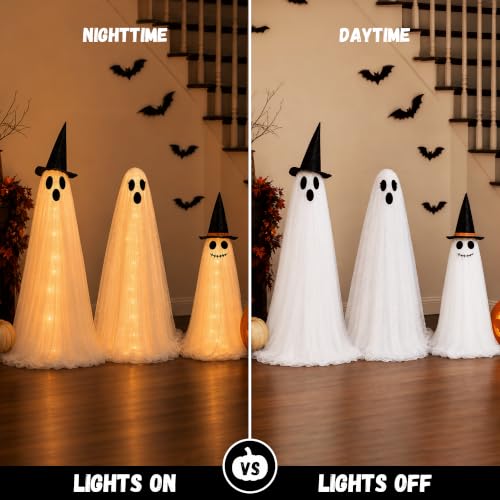 Halloween Light Up Ghost Family Decorations Set