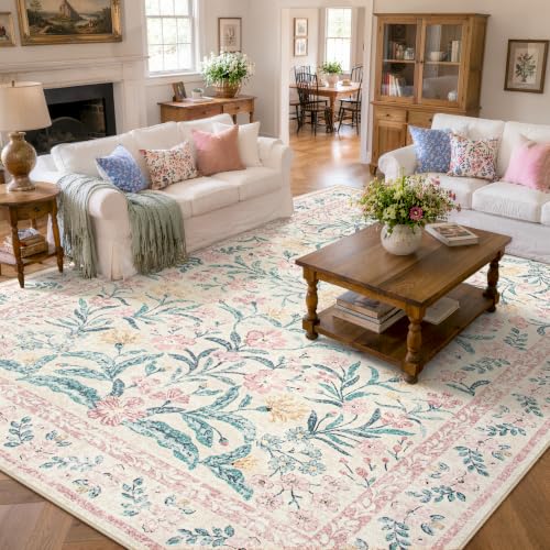 Floral Large Rugs for Living Room (108 Sq Ft)