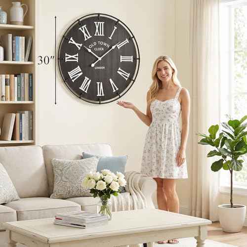 Inch Large Black Wall Clock