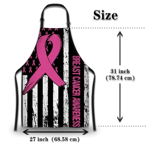 Cooking Apron for Women Breast Cancer Awareness Funny Aprons for Men for Kitchen Restaurant BBQ Painting Crafting Gardening 27”