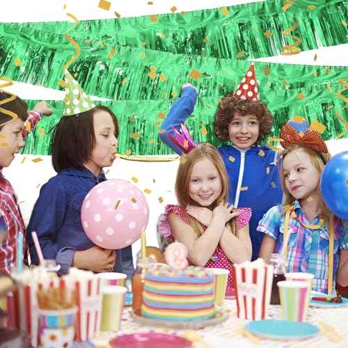 Green Foil Fringe Garland 10FT 2packs for Parade Float Decorations (20 Foot)