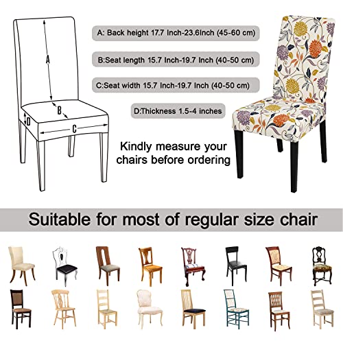 Pattern Chair Covers for Dining Room Set of 4