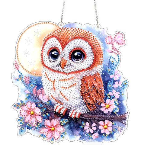 DIY Adorable Owl Diamond Painting Hanging Ornament