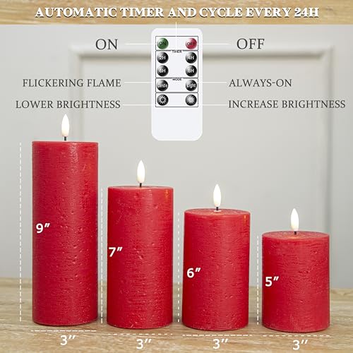 Christmas Flameless Candles with Remote (4 Count)