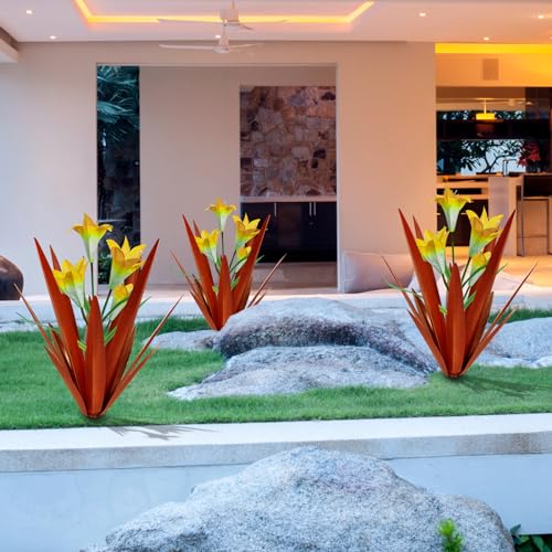 Metal Agave Plant Outdoor Decoration Lily Mexican Yard Art Garden Statue