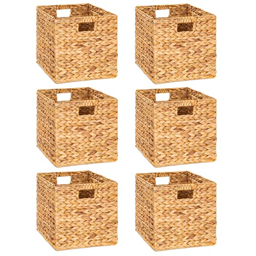 12 x 12in Water Hyacinth Storage Baskets (6 Count)