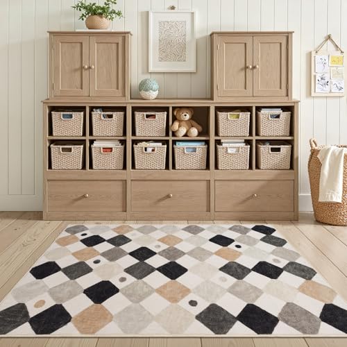 3x5 Washable Playroom Rug for Kids Room Classroom Rug Marble (15 Sq Ft)