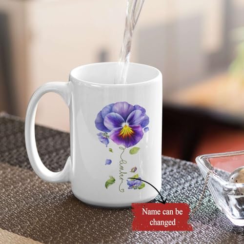 Pansy Design Ceramic Cup