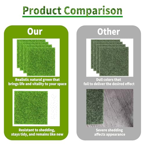 4 Pcs 6 X 6 Inch Fake Grass Decor for Crafts (4 Count)