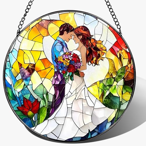 8'' Romantic Couple Wedding Sun Catcher Ornament