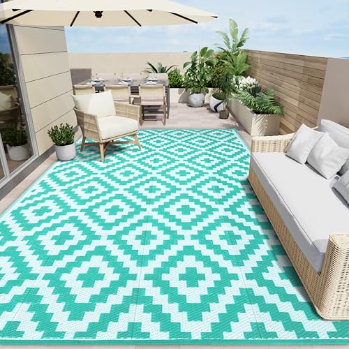 Outdoor Rug 10x14 ft Waterproof Reversible Mat (142.86 Sq Ft)