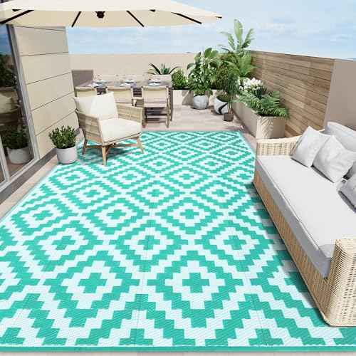 Outdoor Rug 8x10 ft Waterproof Reversible Mat