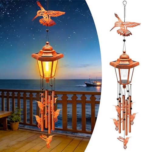 Hummingbird Solar Wind Chimes for Outside