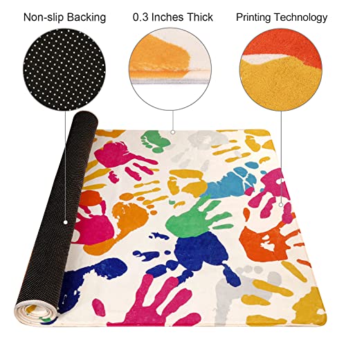 Handprints and Footprints Large Kids Rug 5'x7'