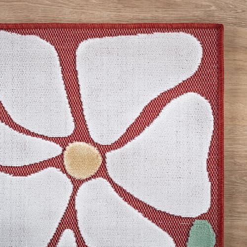 Outdoor Rug 9x12 Large Modern Floral Tropical Area Rugs for Outdoor and Indoor Patio Easy to Clean Non Shedding Living Room Porch Garden Washable Outside Carpet (108 Sq Ft)