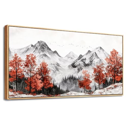 Large Canvas Wall Decor For Living Room Wall Art For Bedroom Office Murals Red Tree Ink
