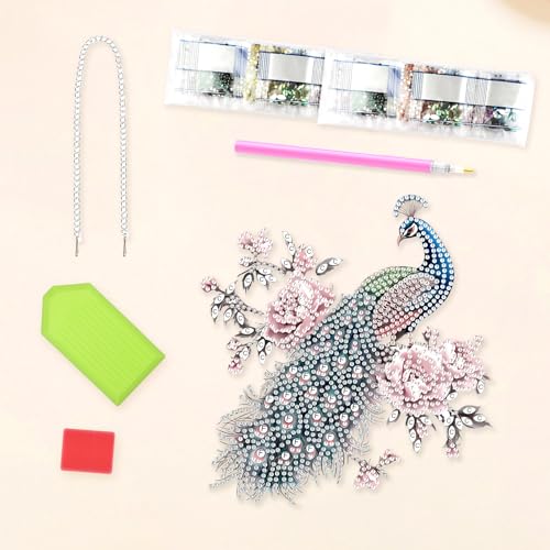 DIY Peacock On Branch Diamond Painting Hanging Ornament