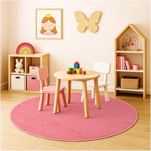 Soft & Colorful 3' Round Kids Classroom Area Rug
